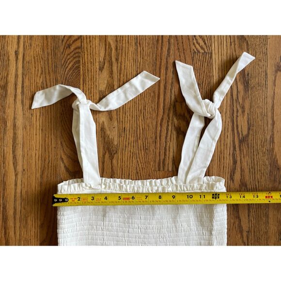 Modcloth White Peplum Tank Top Blouse Tie Up Shirt Women's Size Small - Picture 8 of 8